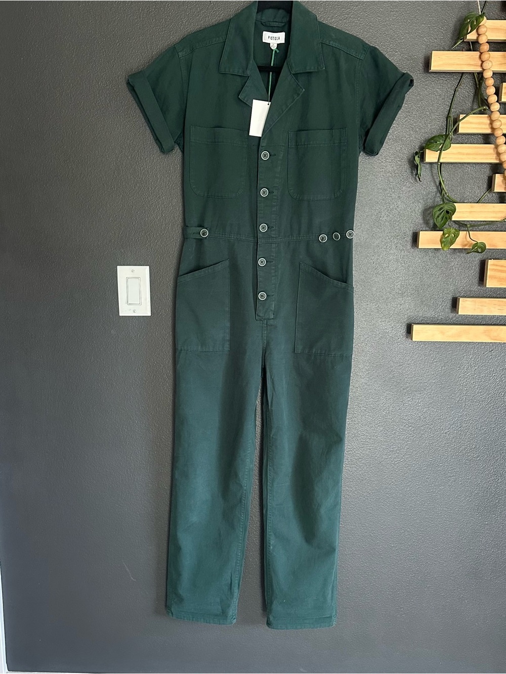 Pistola Grover Short Sleeve Field Suit Utility Jumpsuit Green Size Small NWT - Picture 6 of 14